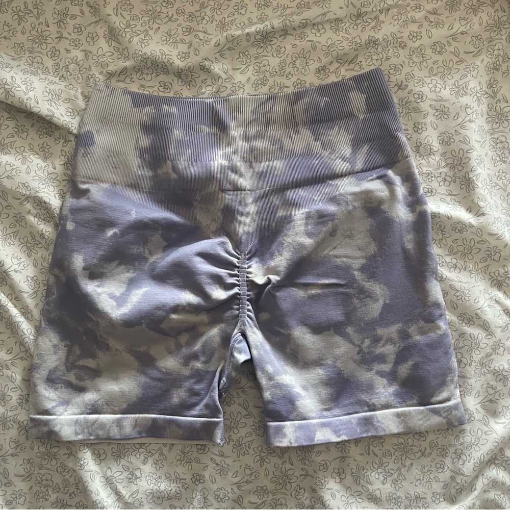 Darc Sport Purple and White Tie-Dye Bike Shorts